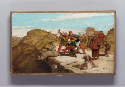 Değirmenci, oğlu ve eşeğin masalı by Elihu Vedder