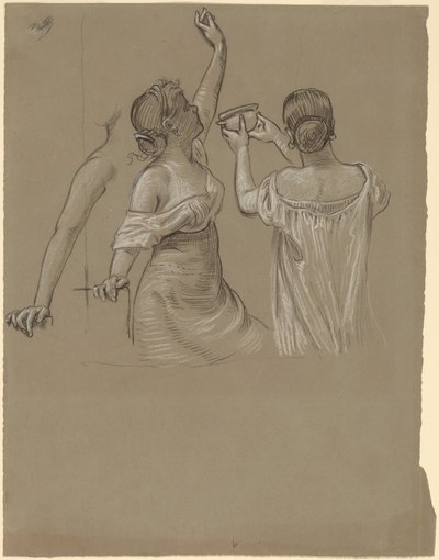 Dionysos Revelers, 19. yüzyılın ortaları. by Elihu Vedder