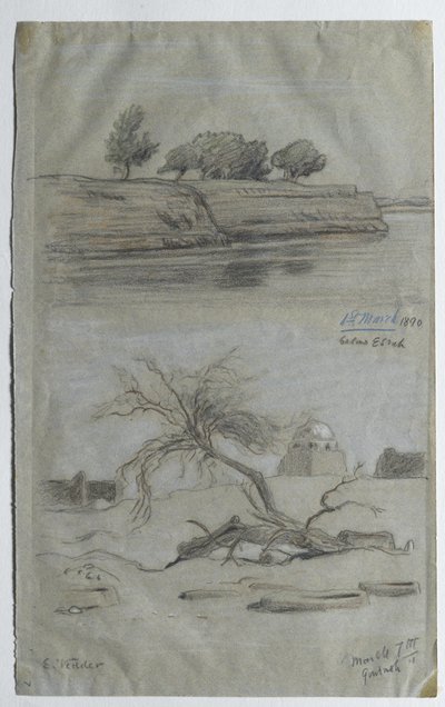 Nil, 1890 (kağıt üzerine renkli kurşun kalem) by Elihu Vedder