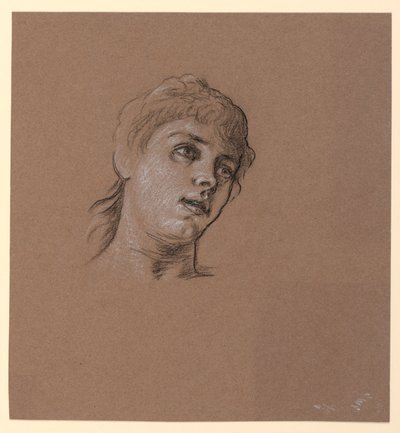 Genç Bir Kızın Portre Kroki by Elihu Vedder