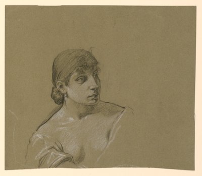 genç bir kadın portresi by Elihu Vedder