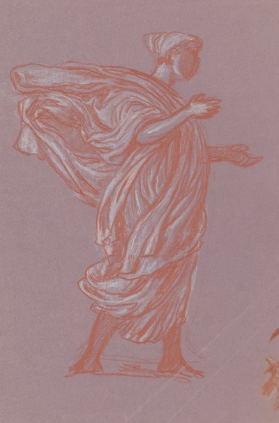 Ayakta Figür, c.1872-77 (mor renkli kağıt üzerine pastel boya) by Elihu Vedder