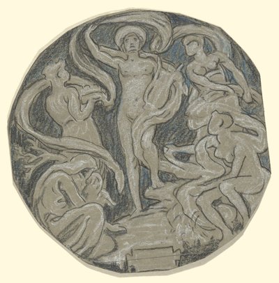 Huntington Tavan Merkezi Çevre Çalışması; Apollo ve Görevliler by Elihu Vedder
