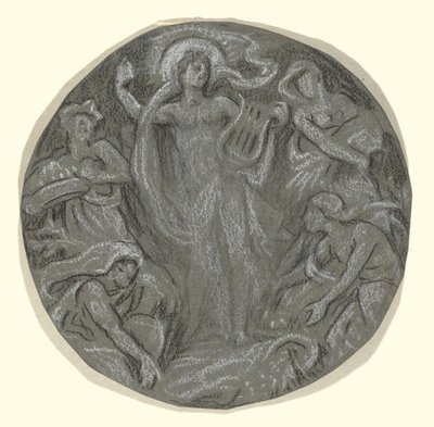 Huntington Tavan Merkezi Dairesi Çalışması: Apollo ve Görevliler by Elihu Vedder