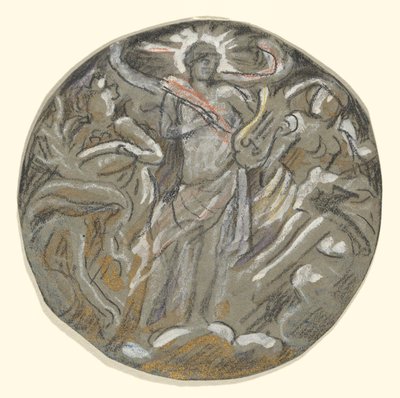 Huntington Tavan Merkezi Tondo için Çalışma - Apollo ve Dört Mevsim by Elihu Vedder