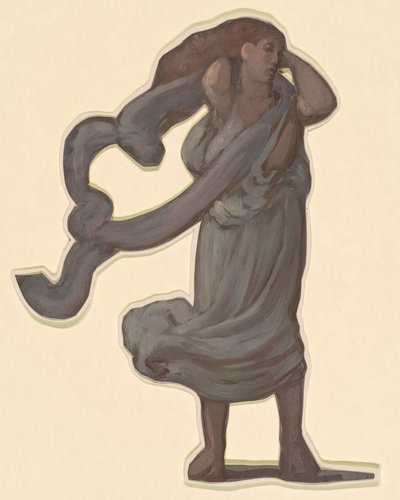 Yunan Kızlarının Banyo Yapması Çalışması, c. 1872. by Elihu Vedder