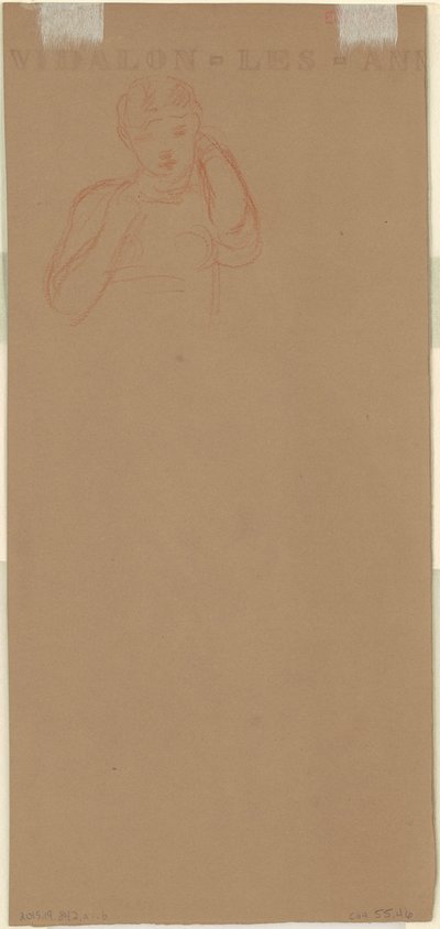 "Yıkanan Yunan Kızları" Çalışması [verso] by Elihu Vedder