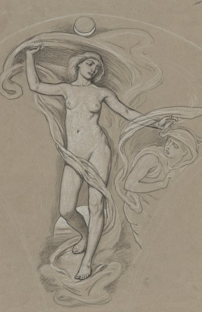 Luna için çalışma by Elihu Vedder