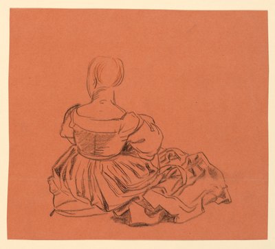 Oturan bir kadının kostümlü çalışması by Elihu Vedder