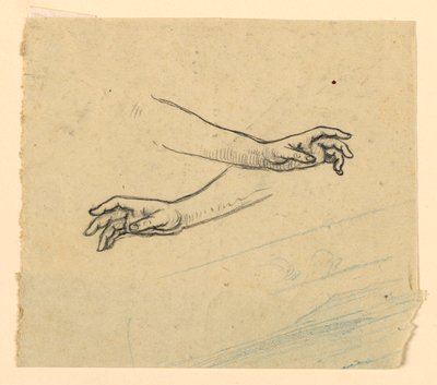 Uzanan iki elin çalışması by Elihu Vedder
