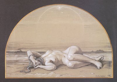 Ölü Medusa (kağıt üzerinde tebeşir) by Elihu Vedder
