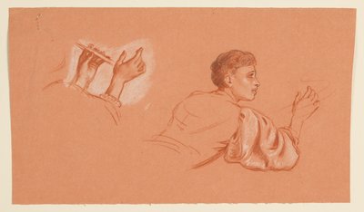 kostümlü erkek figürleri çalışmaları by Elihu Vedder
