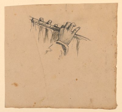 flüt tutan ellerin incelenmesi by Elihu Vedder