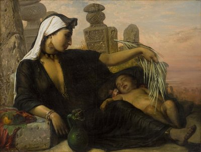 Bebeğiyle Mısırlı Fellah Kadın by Elisabeth Jerichau Baumann