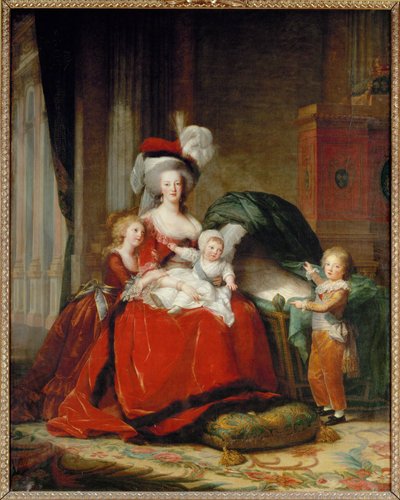 Kraliçe Marie-Antoinette ve çocukları by Elisabeth Louise Vigee-Lebrun