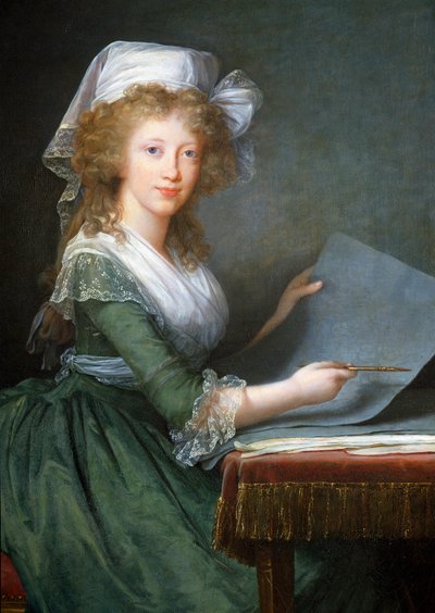 İki Sicilyalı Marie Louise'in (veya Bourbon-Sicilya veya Bourbon Sicilya) (1773-1802), Ferdinand III'ün Karısı, Toskana Büyük Dükü'nün Portresi Marie Elisabeth Louise Vigee Le brun (veya Vigee-Lebrun veya Vigee Lebrun) ( 1755-1842) Ayrıntı 1790 by Elisabeth Louise Vigee Lebrun