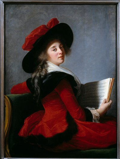 Crussol Baronesinin portresi. Marie Elisabeth Louise Vigee Le brun (veya Vigee-Lebrun veya Vigee Lebrun) (1755-1842) tarafından boyama by Elisabeth Louise Vigee Lebrun