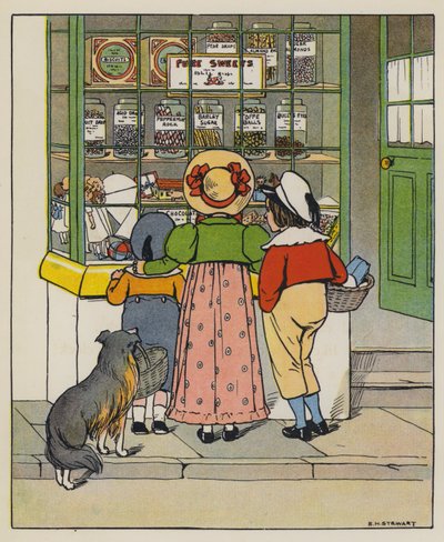 Cumartesi, Alışveriş Zamanı (renkli taş) by Elise H. Stewart