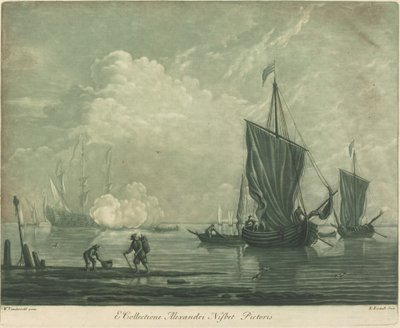 Alexander Nisbit Koleksiyonundan Nakliye Sahnesi by Elisha Kirkall after Willem van de Velde the Elder