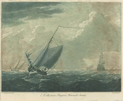Hugo Howard Koleksiyonundan Nakliye Sahnesi by Elisha Kirkall after Willem van de Velde the Elder