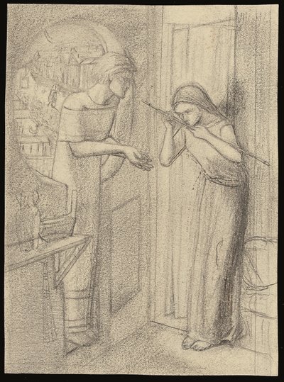 Katip Saunders (kağıt üzerine kalem) by Elizabeth Eleanor (1834 62) Siddal