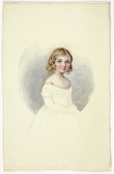 Omuzsuz Elbiseli Genç Kız Portresi by Elizabeth Murray