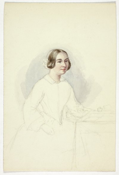 Yazı masasında genç kadın by Elizabeth Murray