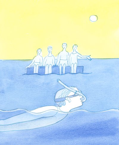 Kendi çıkarlarıyla -hatta iyi şeylerle- fazlasıyla meşgul olan, sevgisini ve sadakatini hak edenleri dinlemeyen bir insan, şnorkelle kendisini kesmeyi seçen bir yüzücü gibidir. by Elizabeth Wang