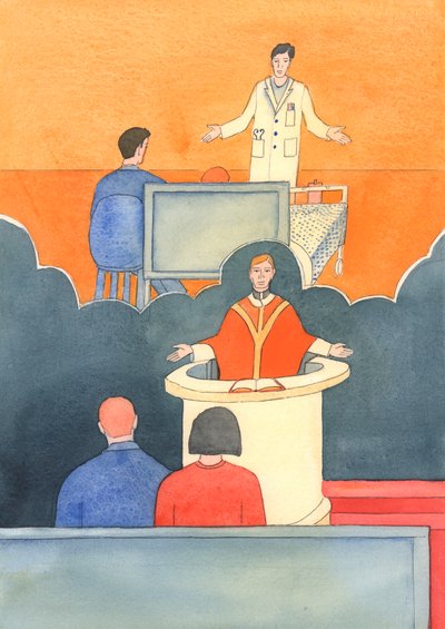 Ciddi bir teşhis koyan bir cerrahın bazen iyileşme umudu çok azdır, 2003 (kağıt üzerinde w/c) by Elizabeth Wang