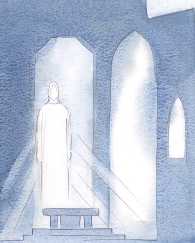 Duadaki tüm iyi şeyler ve tüm hediyeler ve bilgi bize Mesih aracılığıyla gelir, 2000 (kağıt üzerinde w/c) by Elizabeth Wang