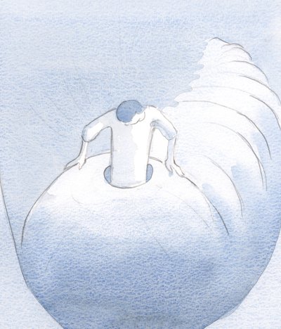 Şükran gününün her yeni anında ruh, kendi iradesinin kabuğundan biraz daha uzaklaşır., 2000 (kağıt üzerinde w/c) by Elizabeth Wang