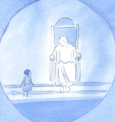 Mesih benden cahil bir çocuk gibi konuşmamı istedi, ancak inanç, tövbe ve dostluk nedeniyle Kendisine yakın biri, 2002 (kağıt üzerinde w/c) by Elizabeth Wang