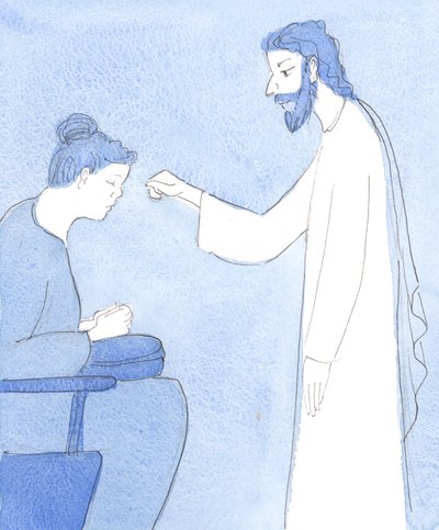 Mesih bizi kutsar ve bize barış ve güvenlik verir, 2004 (kağıt üzerinde w/c) by Elizabeth Wang