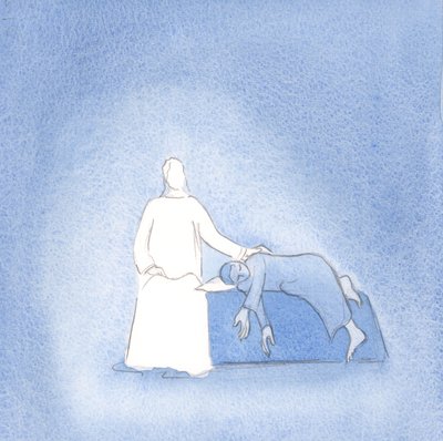 Mesih, arkadaşlarına her koşulda yakındır, 2000 (kağıt üzerinde w/c) by Elizabeth Wang