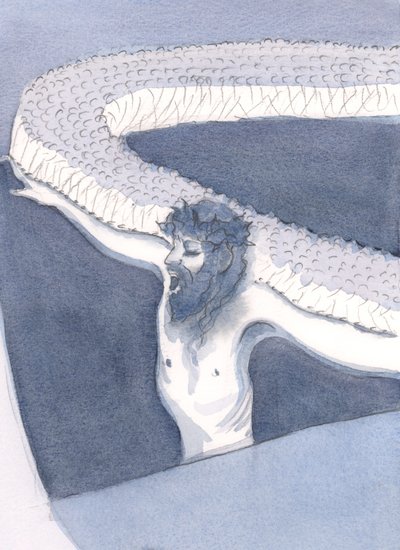 Mesih cennete giden köprümüzdür - dünyevi yaşam ile sonsuz zafer arasındaki uçurumun karşısındaki tek yol, 2000 (kağıt üzerinde w/c) by Elizabeth Wang