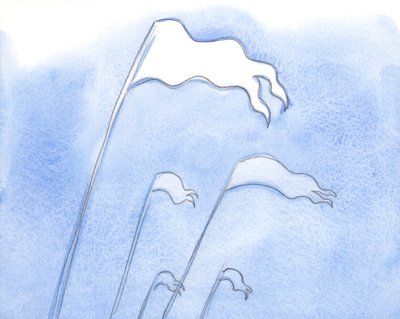 Mesih, şimdi parlak bir bayrak gibi parlayan tövbe eden ruhta lütfunun işleyişinde muzafferdir, 2000 (kağıt üzerinde w/c) by Elizabeth Wang