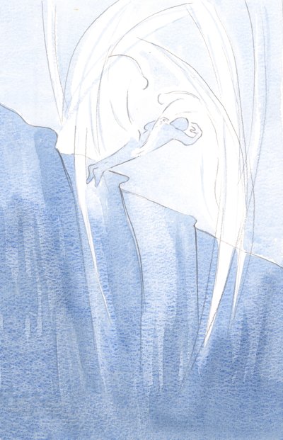Mesih meleklerini ruhları karanlıktan kurtarmak ve onları Kendi ışığına yaklaştırmak için gönderir., 2001 (kağıt üzerinde w/c) by Elizabeth Wang