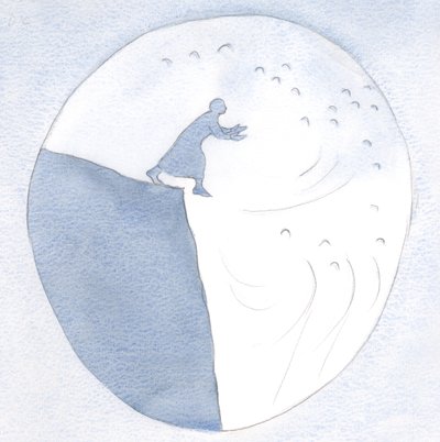 Dikkatimiz dağılmış veya huzursuz olduğumuzda bile, Tanrı dua ederek bizi yaşamının derinliklerine adım atmaya davet ediyor, 2000 (kağıt üzerinde w/c) by Elizabeth Wang