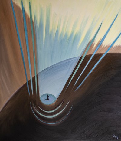 Her inanç eylemi, karanlık bir dünyadan gelen bir umut çığlığı gibidir, 2001 (gemideki petrol) by Elizabeth Wang