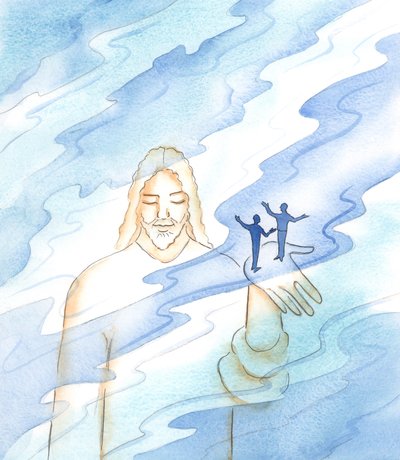Tanrı, varlığını sorgulayanlar da dahil olmak üzere her şeyi ve tüm insanları varoluşta tutar, 2003 (kağıt üzerinde w/c) by Elizabeth Wang