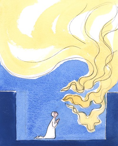 Tanrı ateş kadar saftır, 2003 (kağıt üzerinde w/c) by Elizabeth Wang