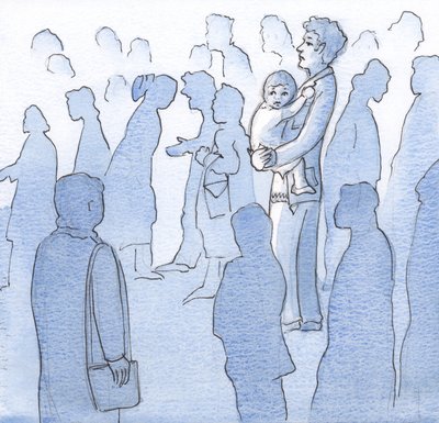 Tanrı bana her bir ruhu, her bir kalbin tek başına acı çektiğini görmemi sağladı, 2000 (kağıt üzerinde w/c) by Elizabeth Wang