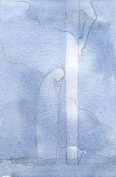Görüşümü, günahlarımız için dökülen Değerli Kanına ve açıkça görülebilir şekilde Kutsal Haçına yöneltti., 2001 (kağıt üzerinde w/c) by Elizabeth Wang