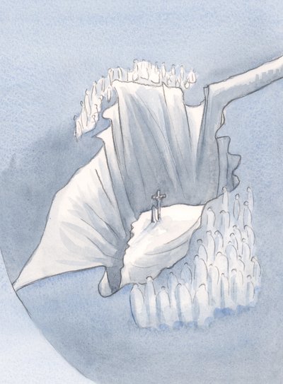 Gördüm, ifşa ettim, tüm nesiller için yapılan Tek Kurban, 2001 (kağıt üzerinde w/c) by Elizabeth Wang