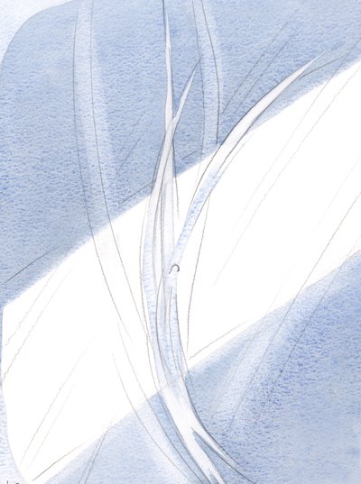 Akşam ışığında, her yaratık, hak ettiği yerde ve harika hareketlerle, Cennetteki meleklerin görkemli dansını yankıladı, 2000 (kağıt üzerinde w/c) by Elizabeth Wang