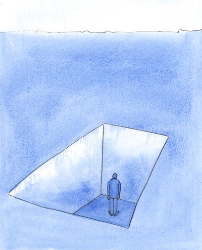 Hataları ve çok pişman olduğu kararlarıyla biri kendini çok izole ve mutsuz bulabilir, 2004 (kağıt üzerinde w/c) by Elizabeth Wang