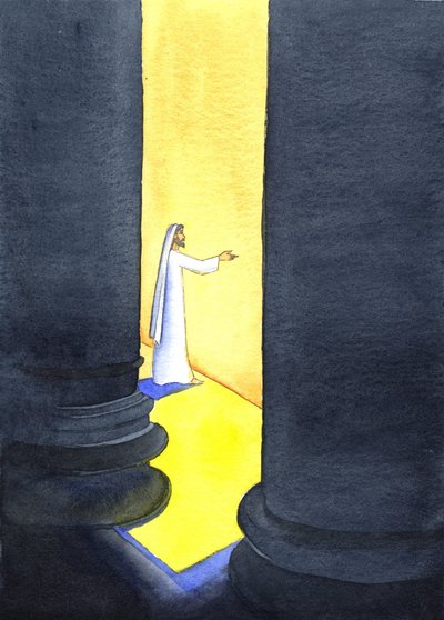 İsa Mesih Tapınakta vaaz verdi ve kalabalıklar O