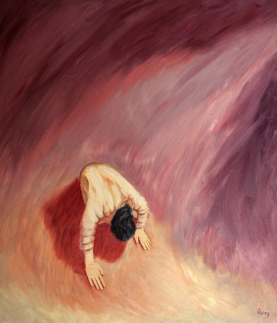 İsa, Getsemani Bahçesinde Cennetteki Babasına acı içinde dua etti, 2000 (gemide petrol) by Elizabeth Wang