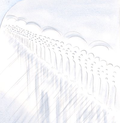 Mesih, Komünyonda, ruhumu Melekler ve Azizler ibadetiyle birleştirdiğinde sevincim taşıyor, 2000 (kağıt üzerinde w/c) by Elizabeth Wang