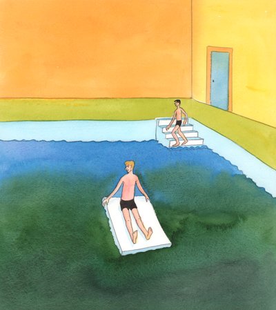 Hiç kimse kutsallığın sularına ürkekçe bakarak ya da yüzeyde kalmaya çalışarak kutsallığa ulaşamaz, 2005 (kağıt üzerine suluboya) by Elizabeth Wang